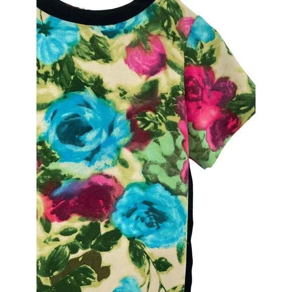 Sandro Floral Abstract Mini Shift Dress Size EU 2 US 4-6 Cut out Back zip - Picture 10 of 16